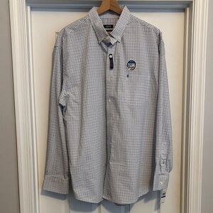 Izod Men's Casual Shirt in Blue and White Plaid